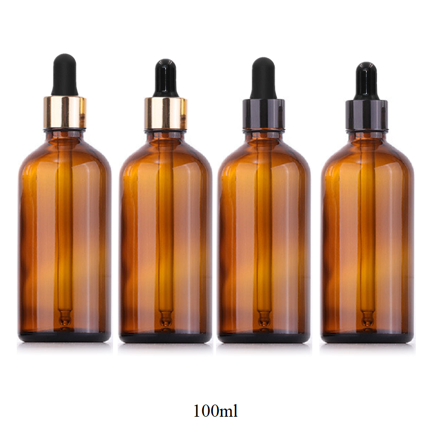 100ml Glass Round Bottle With Aluminum Ring Dropper