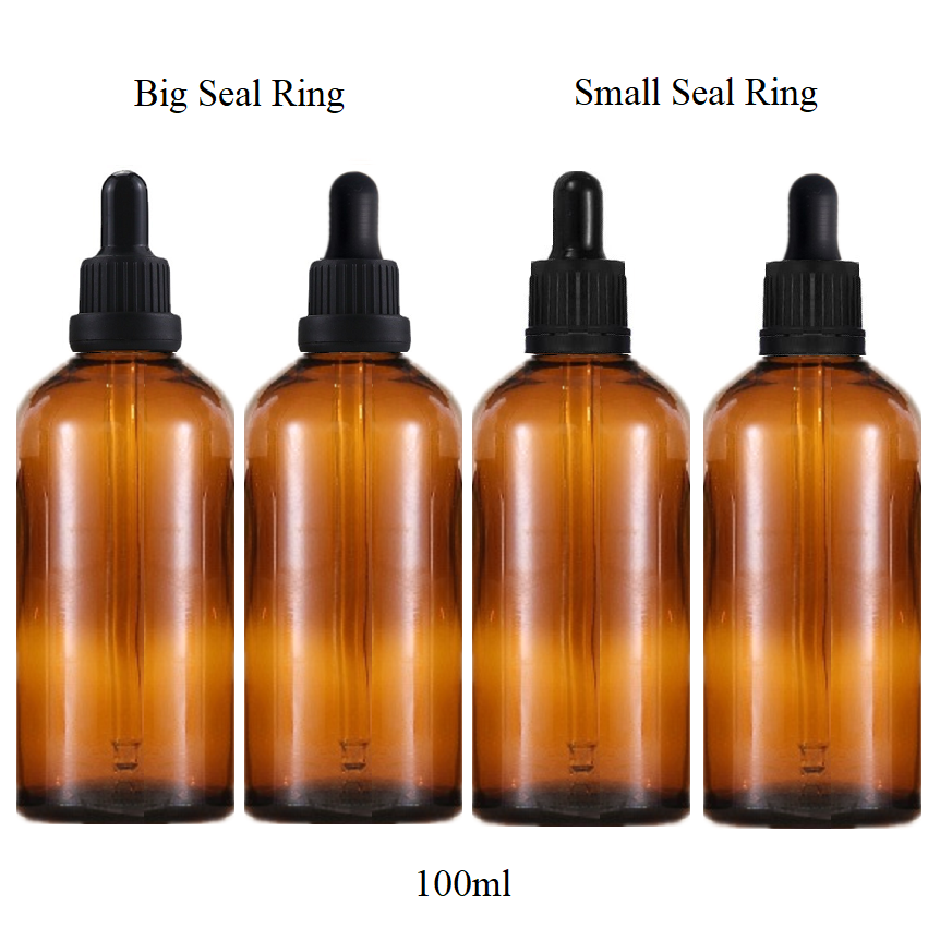 100ml Glass Round Bottle With Seal Ring Dropper