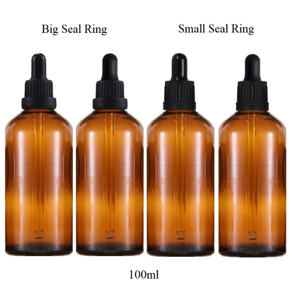 100ml Glass Round Bottle With Seal Ring Dropper