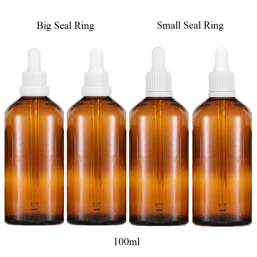 100ml Glass Round Bottle With Seal Ring Dropper