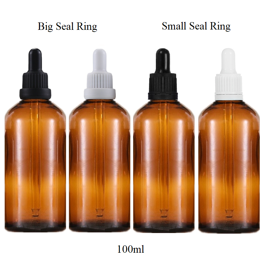 100ml Glass Round Bottle With Seal Ring Dropper