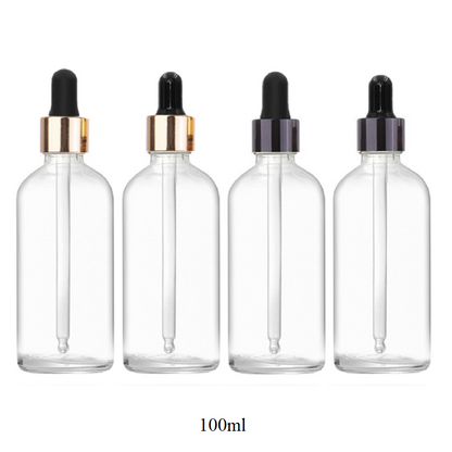 100ml Glass Round Bottle With Aluminum Ring Dropper