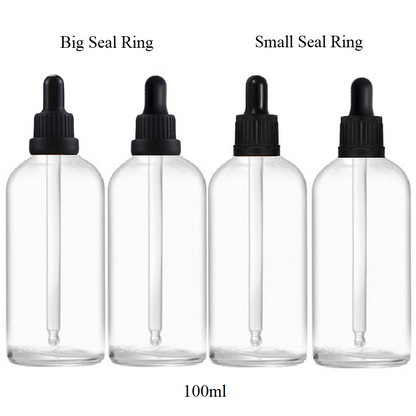 100ml Glass Round Bottle With Seal Ring Dropper