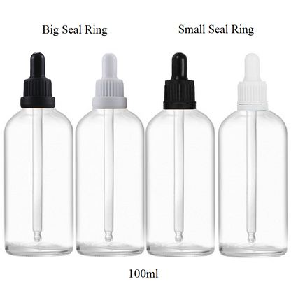 100ml Glass Round Bottle With Seal Ring Dropper