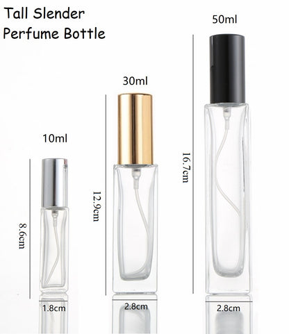 10ml 30ml 50ml Glass Slender Perfume Bottle (Screw On)