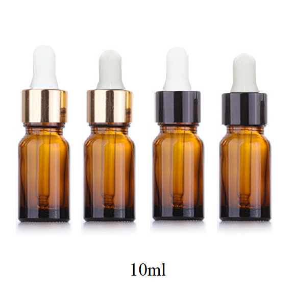 5ml-100ml Glass Round Bottle With Black Aluminum Ring Dropper