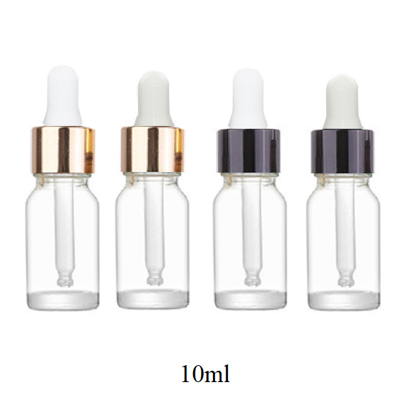 5ml-100ml Glass Round Bottle With Black Aluminum Ring Dropper