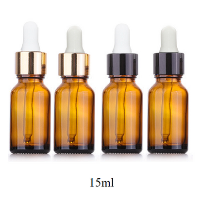 5ml-100ml Glass Round Bottle With Black Aluminum Ring Dropper