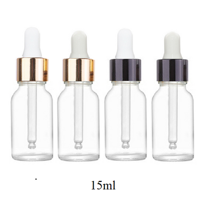 5ml-100ml Glass Round Bottle With Black Aluminum Ring Dropper