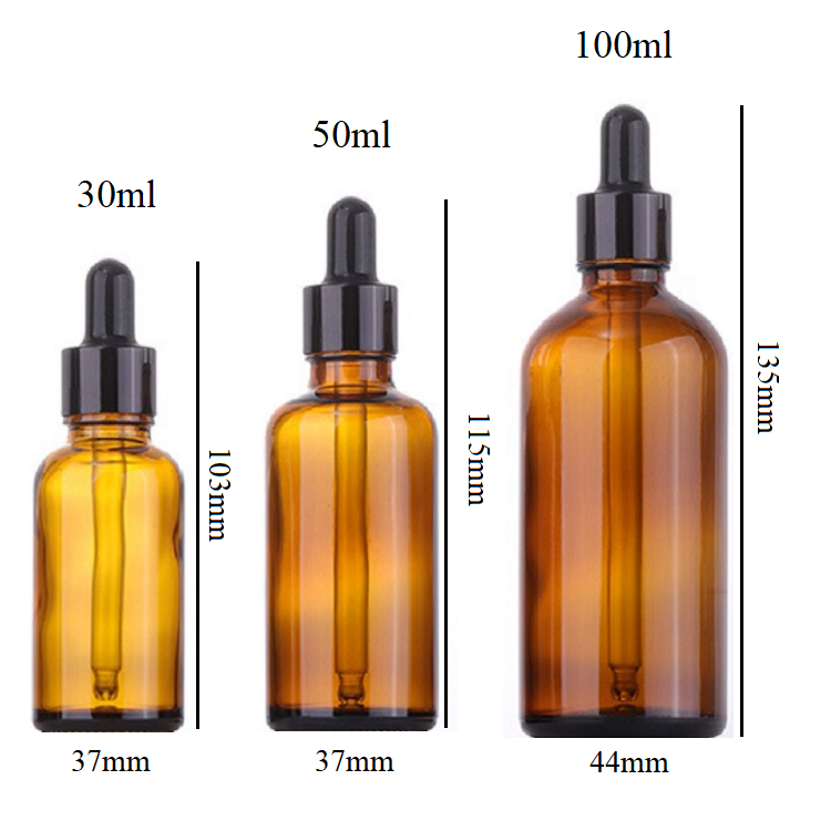 100ml Glass Round Bottle With Aluminum Ring Dropper