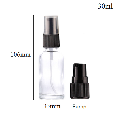 5ml-100ml Glass Round Bottle With Plastic Pump