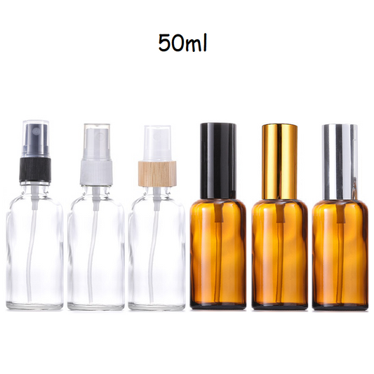 50ml Glass Round Bottle With Sprayer