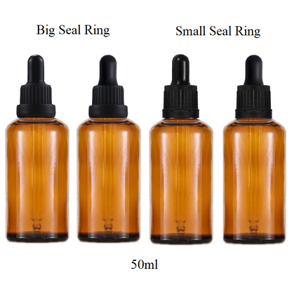 50ml Glass Round Bottle With Seal Ring Dropper