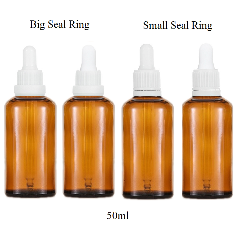 50ml Glass Round Bottle With Seal Ring Dropper