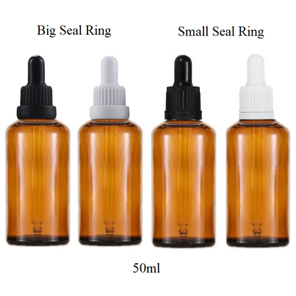 50ml Glass Round Bottle With Seal Ring Dropper