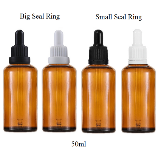 50ml Glass Round Bottle With Seal Ring Dropper