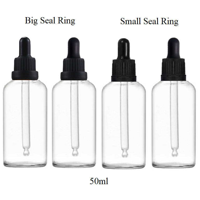 50ml Glass Round Bottle With Seal Ring Dropper