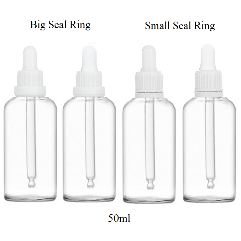 50ml Glass Round Bottle With Seal Ring Dropper