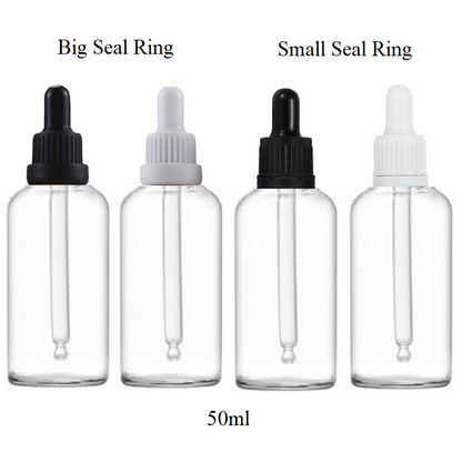 50ml Glass Round Bottle With Seal Ring Dropper