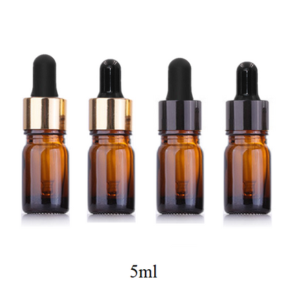 5ml-100ml Glass Round Bottle With Black Aluminum Ring Dropper