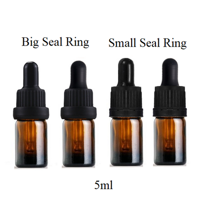 5ml Glass Round Bottle With Plastic Seal Ring Dropper