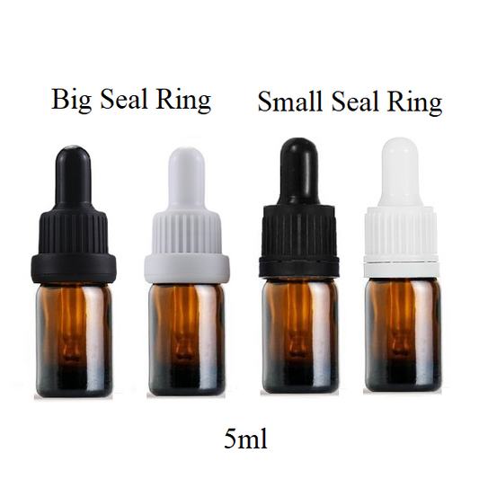 5ml Glass Round Bottle With Plastic Seal Ring Dropper