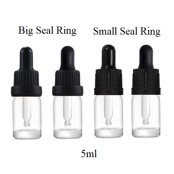 5ml Glass Round Bottle With Plastic Seal Ring Dropper