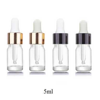 5ml-100ml Glass Round Bottle With Black Aluminum Ring Dropper