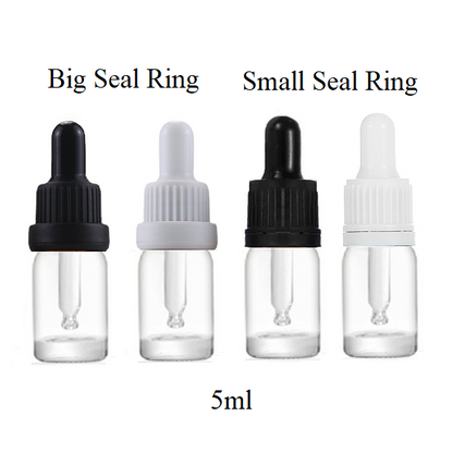 5ml Glass Round Bottle With Plastic Seal Ring Dropper