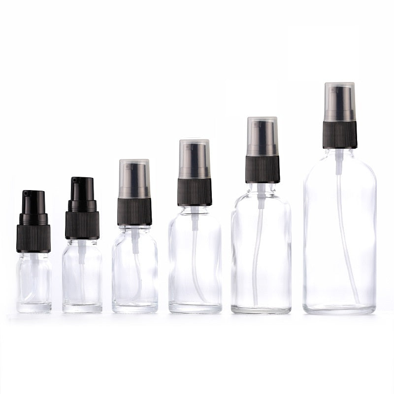 5ml-100ml Glass Round Bottle With Plastic Pump