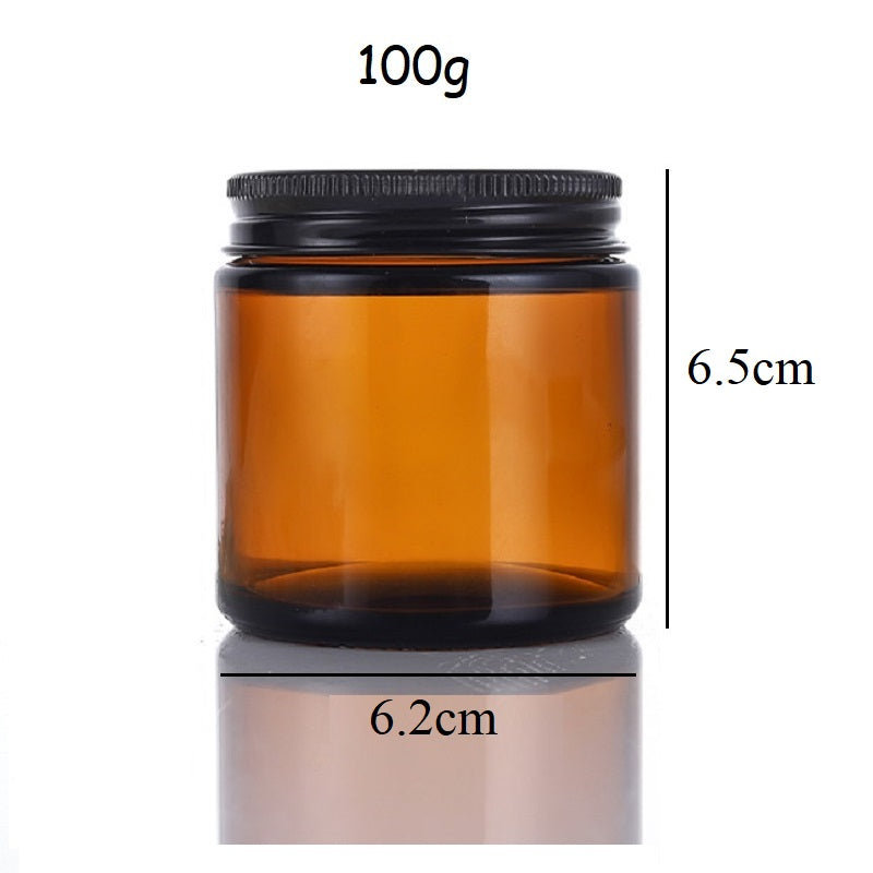 100g 200g Amber Glass Candle Jar