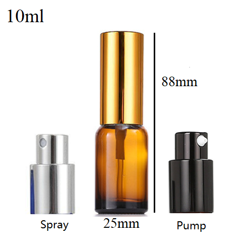 5ml-100ml Glass Round Bottle With Aluminum Sprayer / Pump