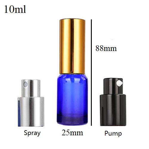 5ml-100ml Glass Round Bottle With Aluminum Sprayer / Pump