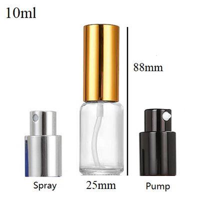 5ml-100ml Glass Round Bottle With Aluminum Sprayer / Pump