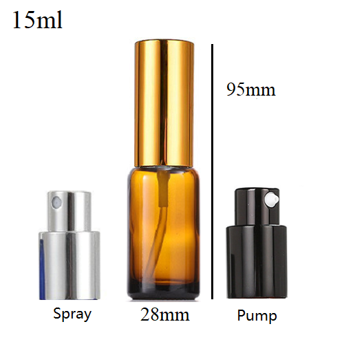 5ml-100ml Glass Round Bottle With Aluminum Sprayer / Pump