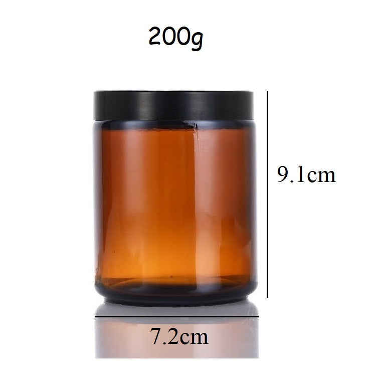 100g 200g Amber Glass Candle Jar