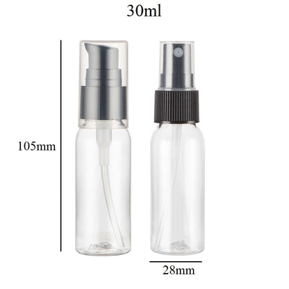 30ml 50ml 100ml 150ml PET Bottle With Black Plastic Sprayer / Pump