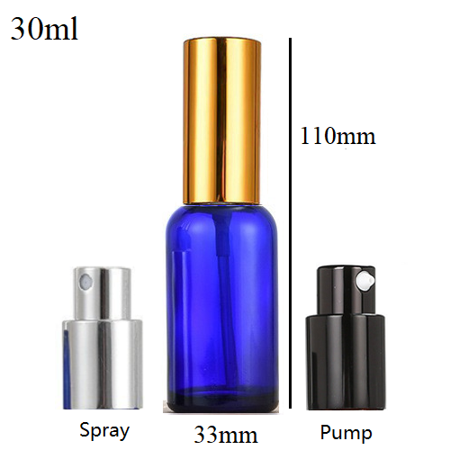 5ml-100ml Glass Round Bottle With Aluminum Sprayer / Pump