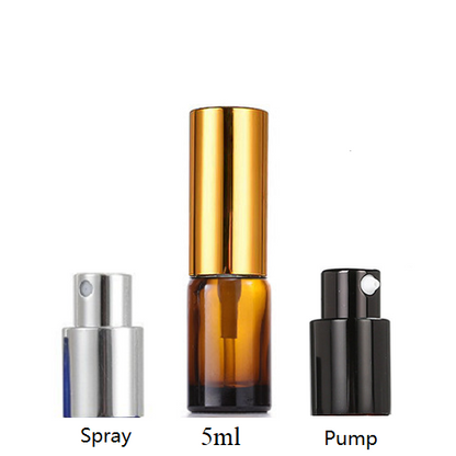 5ml-100ml Glass Round Bottle With Aluminum Sprayer / Pump